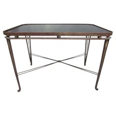 French Mid-Century Modern Neoclassical Gilt Iron Coffee Table by Maison Jansen