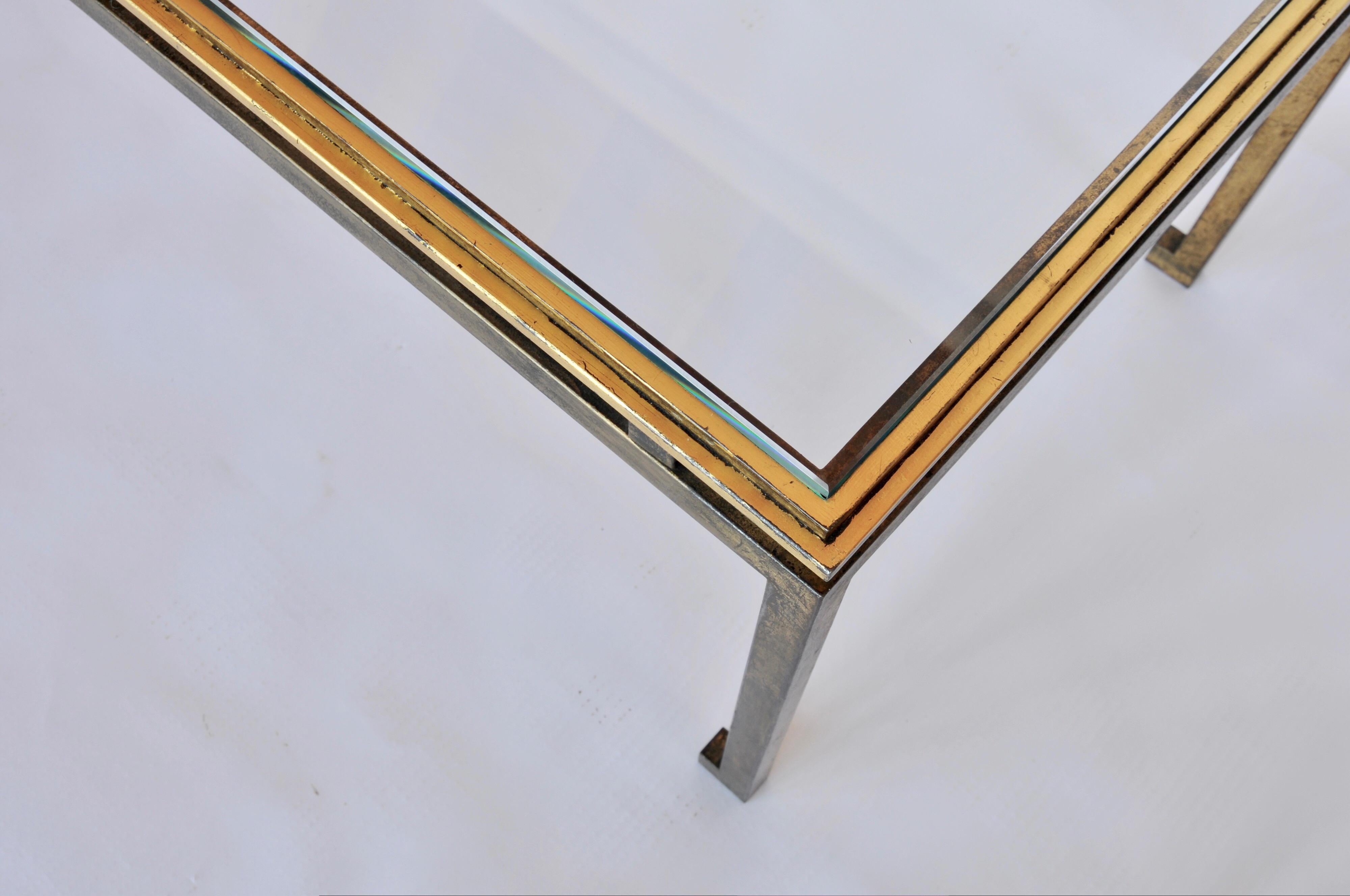 Table basse néoclassique française en fer doré, de style moderne du milieu du siècle dernier, de la Maison Ramsay Bon état - En vente à New York, NY