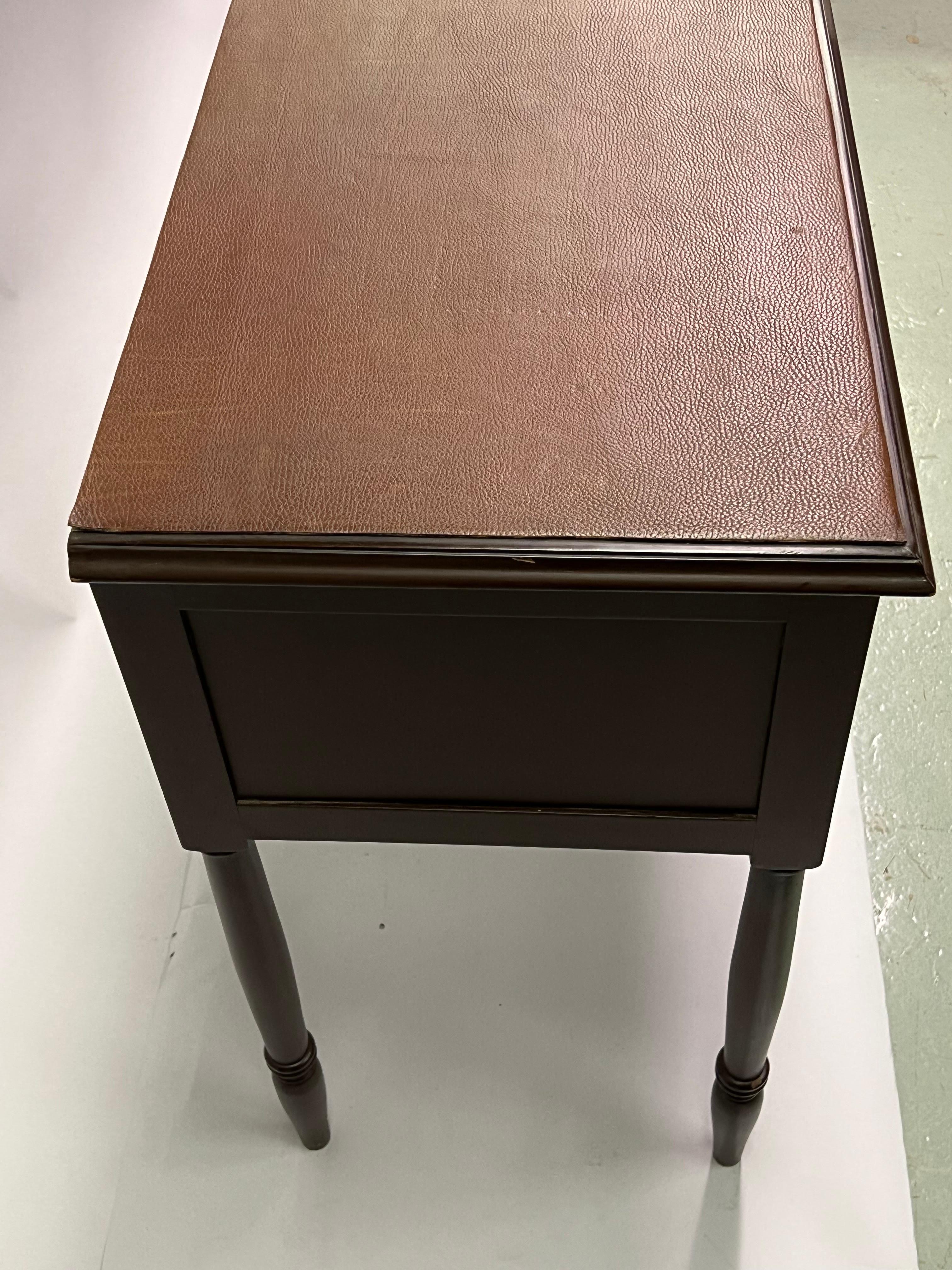 French Mid-Century Modern Neoclassical Leather Console after Jean-Michel Frank For Sale 6
