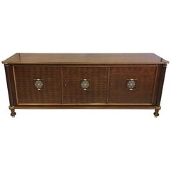 French Art Deco / Modern Neoclassical Mahogany Sideboard Signed by Jules Leleu