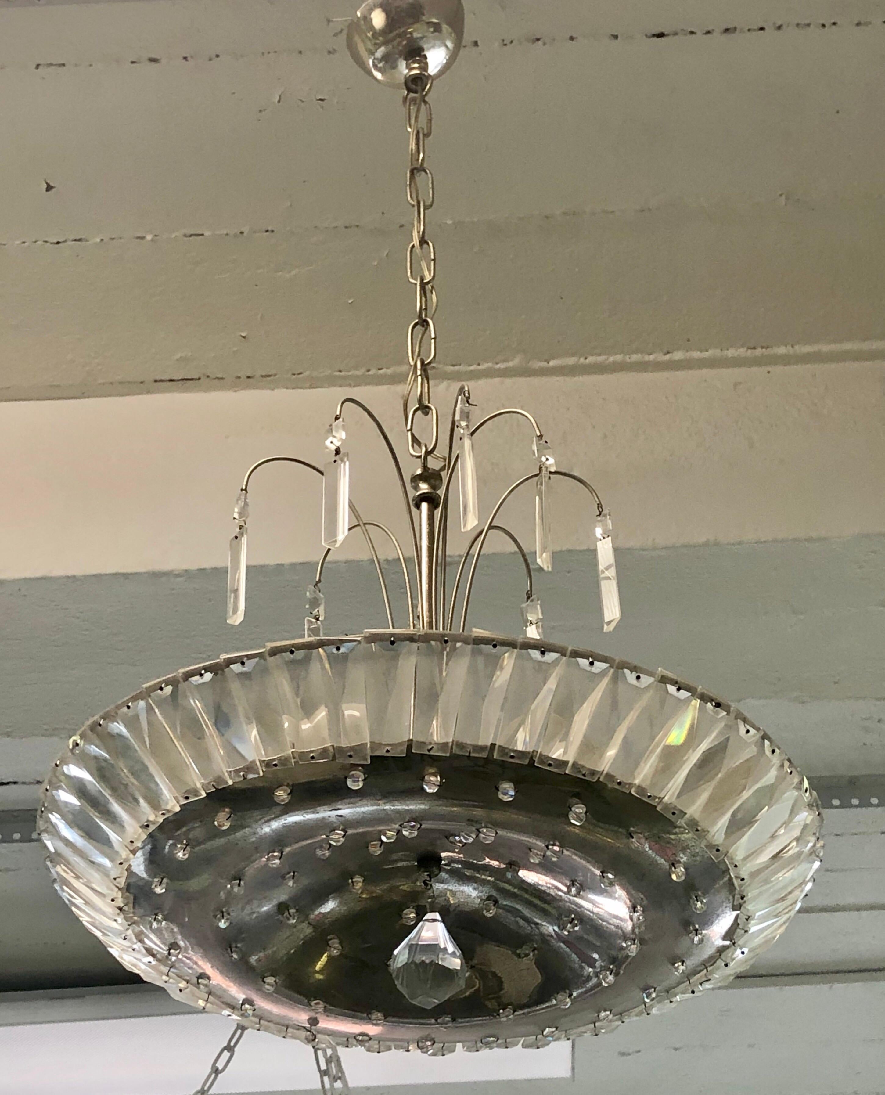 mid century crystal chandelier