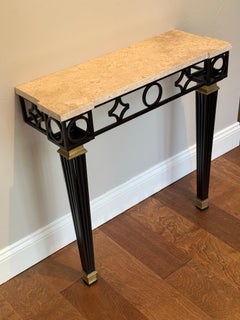 French Mid-Century Modern Neoclassical Wrought Iron Console by Gilbert Poillerat