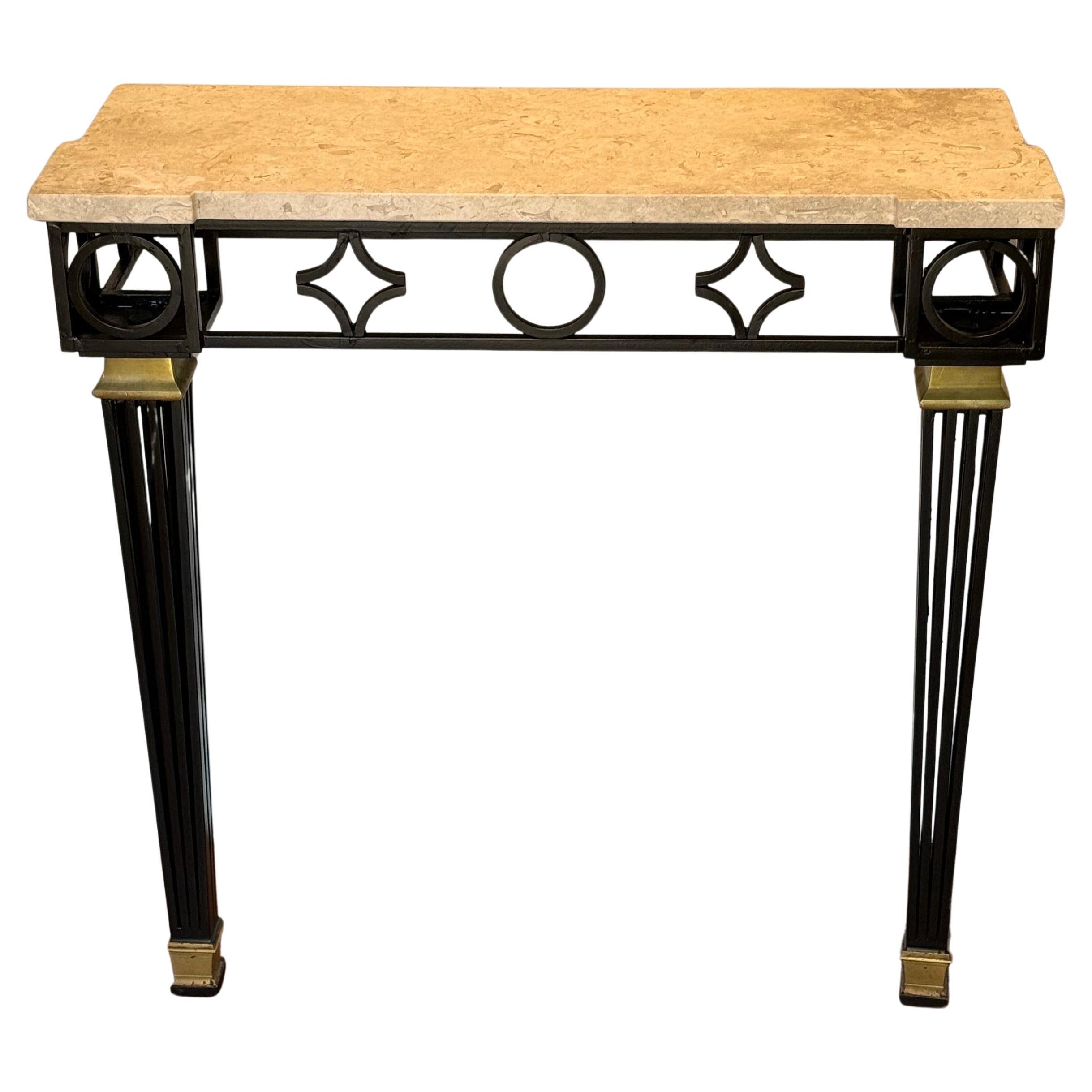 Französische neoklassizistische Konsole aus Schmiedeeisen von Gilbert Poillerat, Mid-Century Modern (Moderne der Mitte des Jahrhunderts) im Angebot