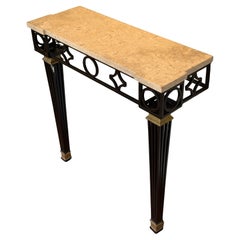 Französische neoklassizistische Konsole aus Schmiedeeisen von Gilbert Poillerat, Mid-Century Modern
