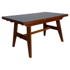 French mid-century modern oak dining table by René Gabriel, 1950s