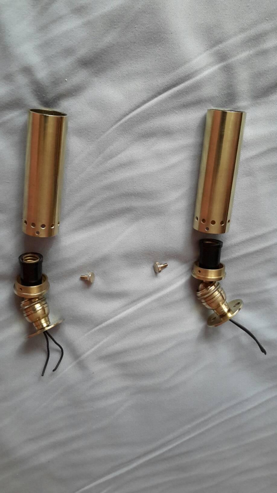 French Mid-Century Modern Pair of Brass Spotlights Sconces, 1950s In Excellent Condition In Paris, FR
