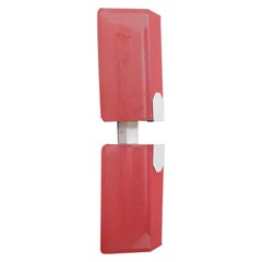 Coppia di applique in metallo rosso di Mathieu Matégieu, 1950.