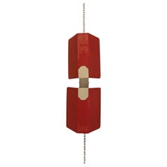 French Mid-Century Modern, Pair of Red Metal Appliques by Mathieu Matégot, 1950s