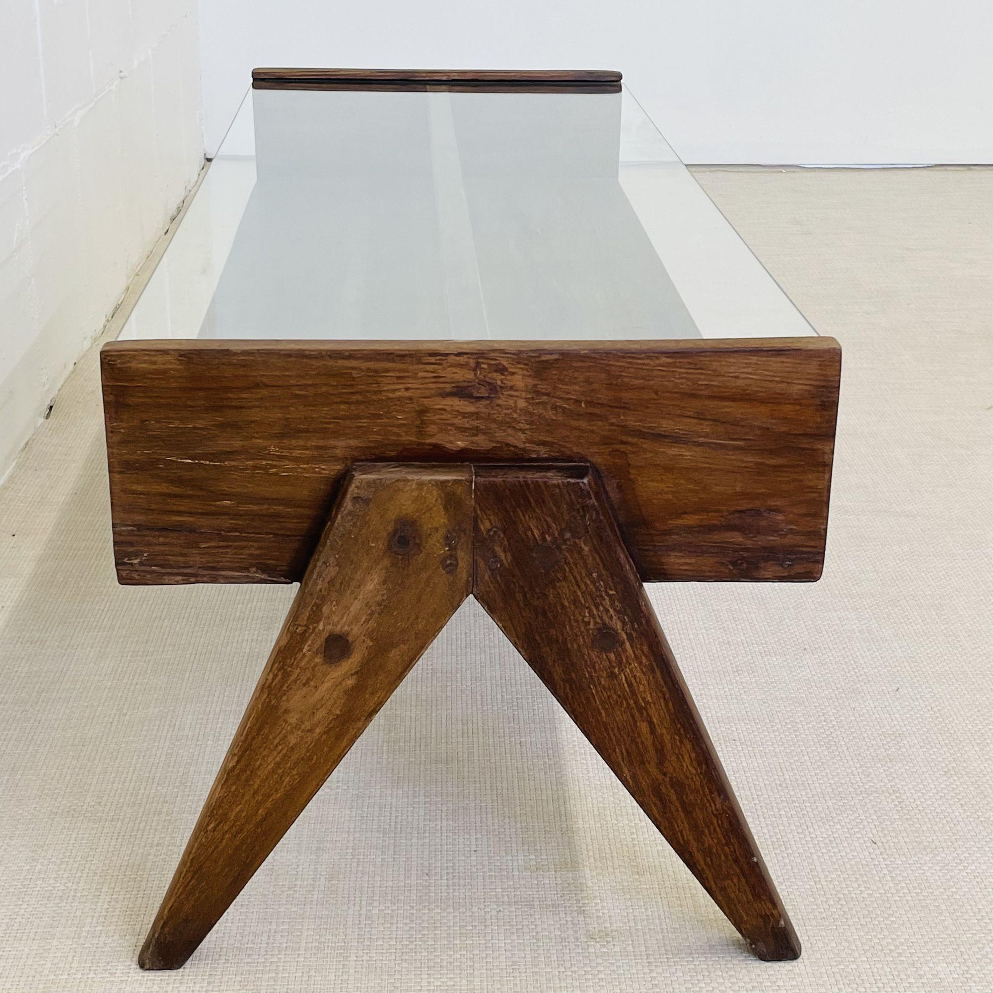 Pierre Jeanneret, French Mid-Century Modern, Rectangular Coffee Table, India 6