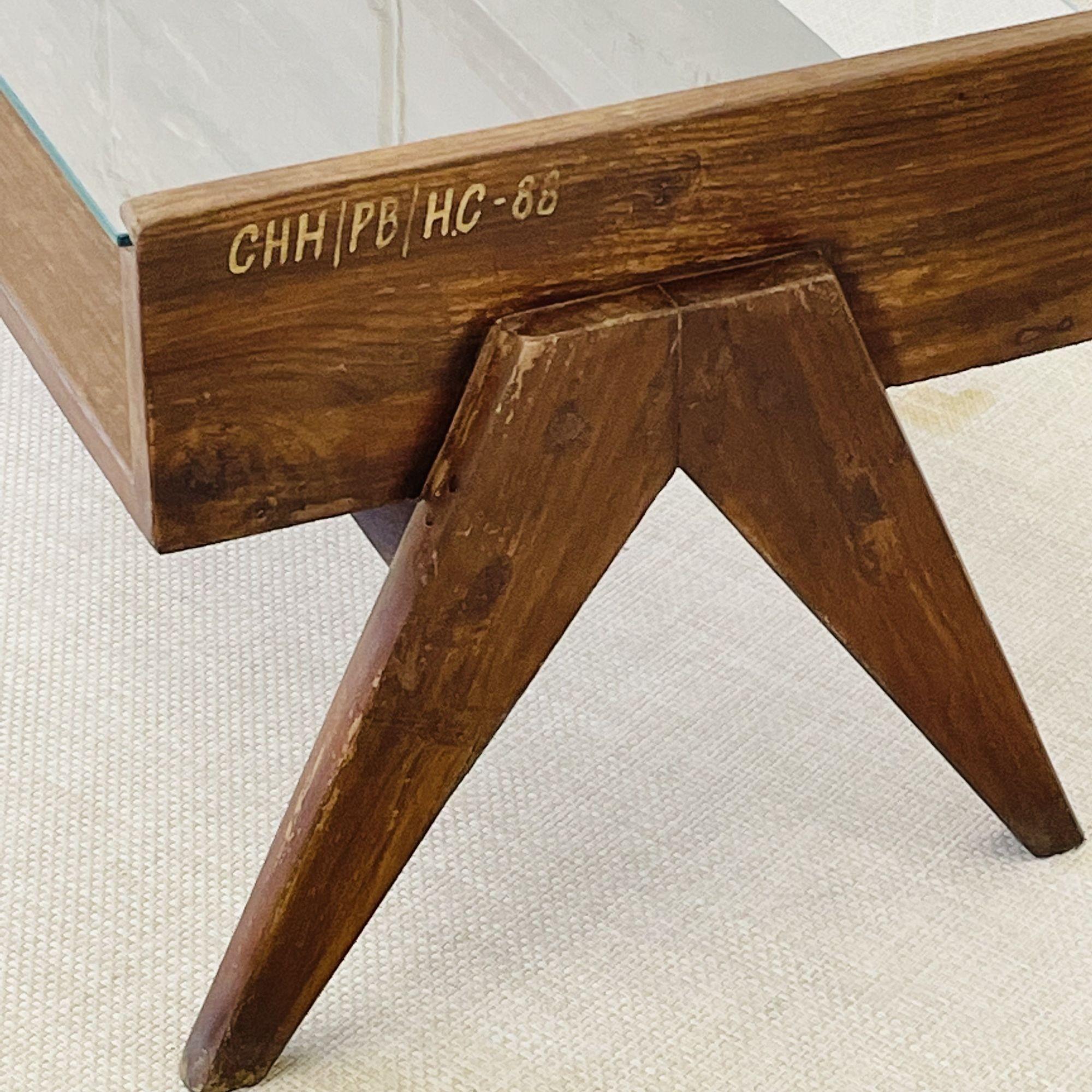 20th Century Pierre Jeanneret, French Mid-Century Modern, Rectangular Coffee Table, India