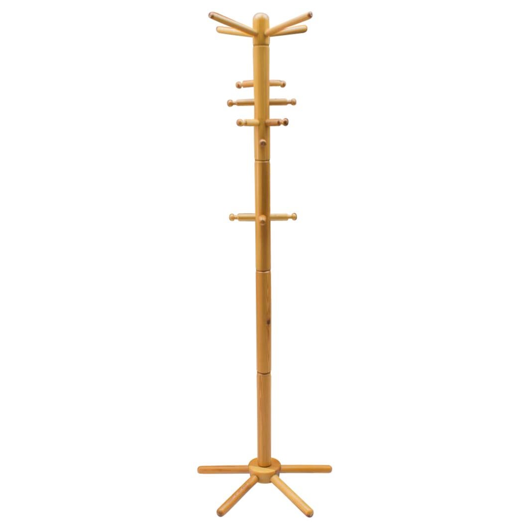 French Mid-Century Modern Pine Coat Stand, 1970s