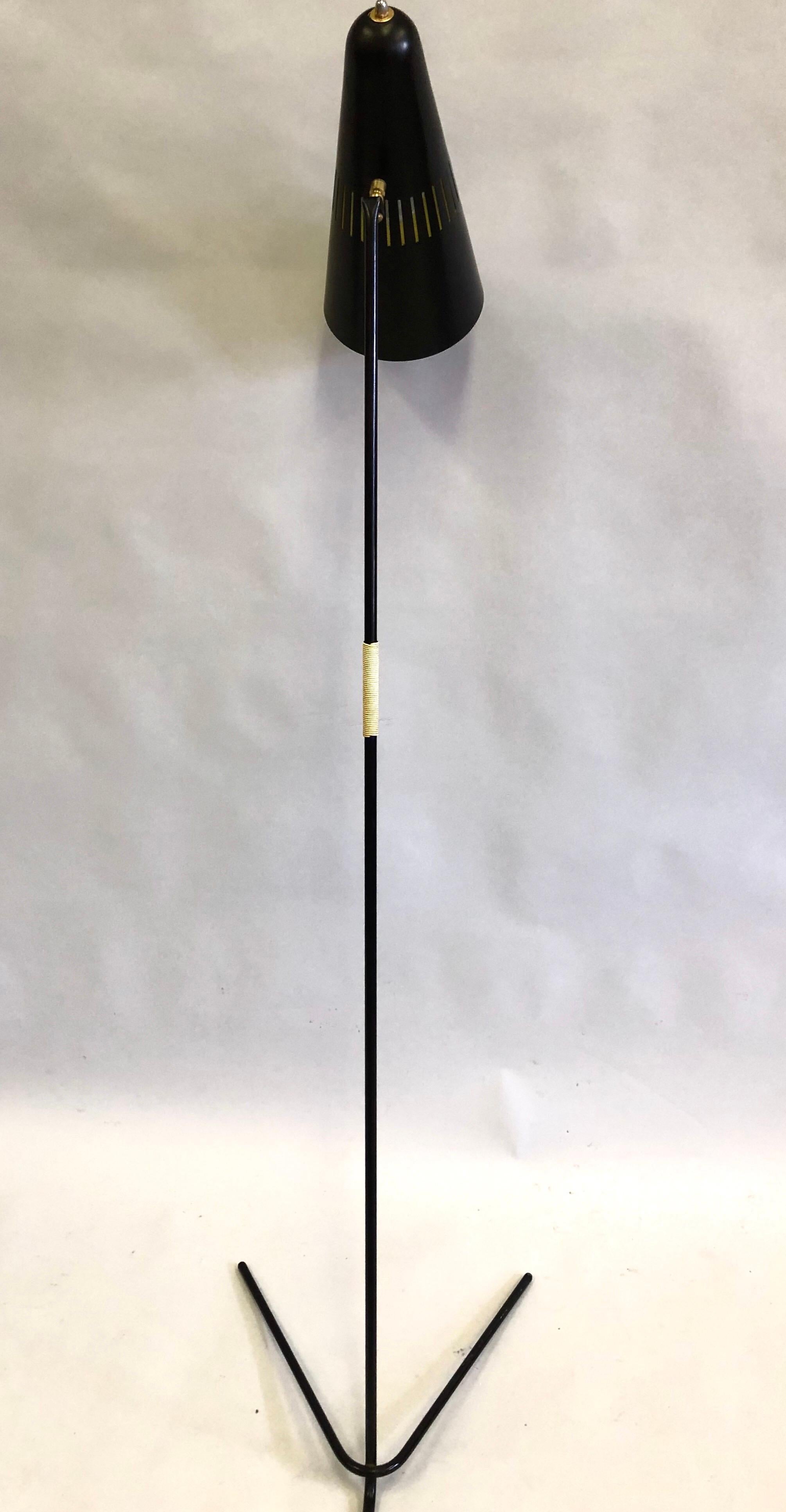 Metal French Mid-Century Modern Prototype Floor Lamp, Serge Mouille & Pierre Guariche For Sale