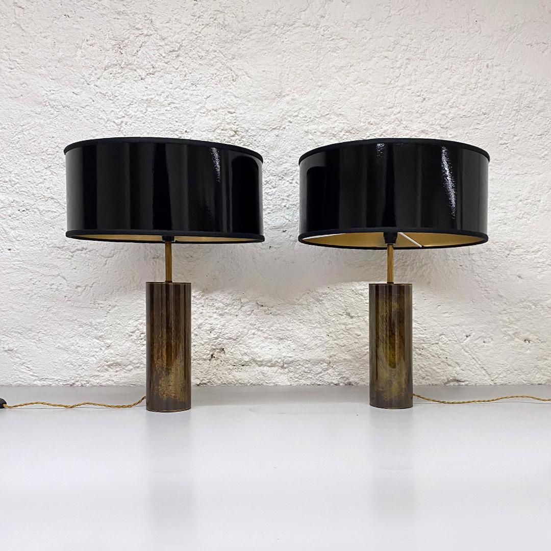 French Mid-Century Modern Rare Brass Table Lamps by Jacques Quinet, 1971 In Good Condition In MIlano, IT