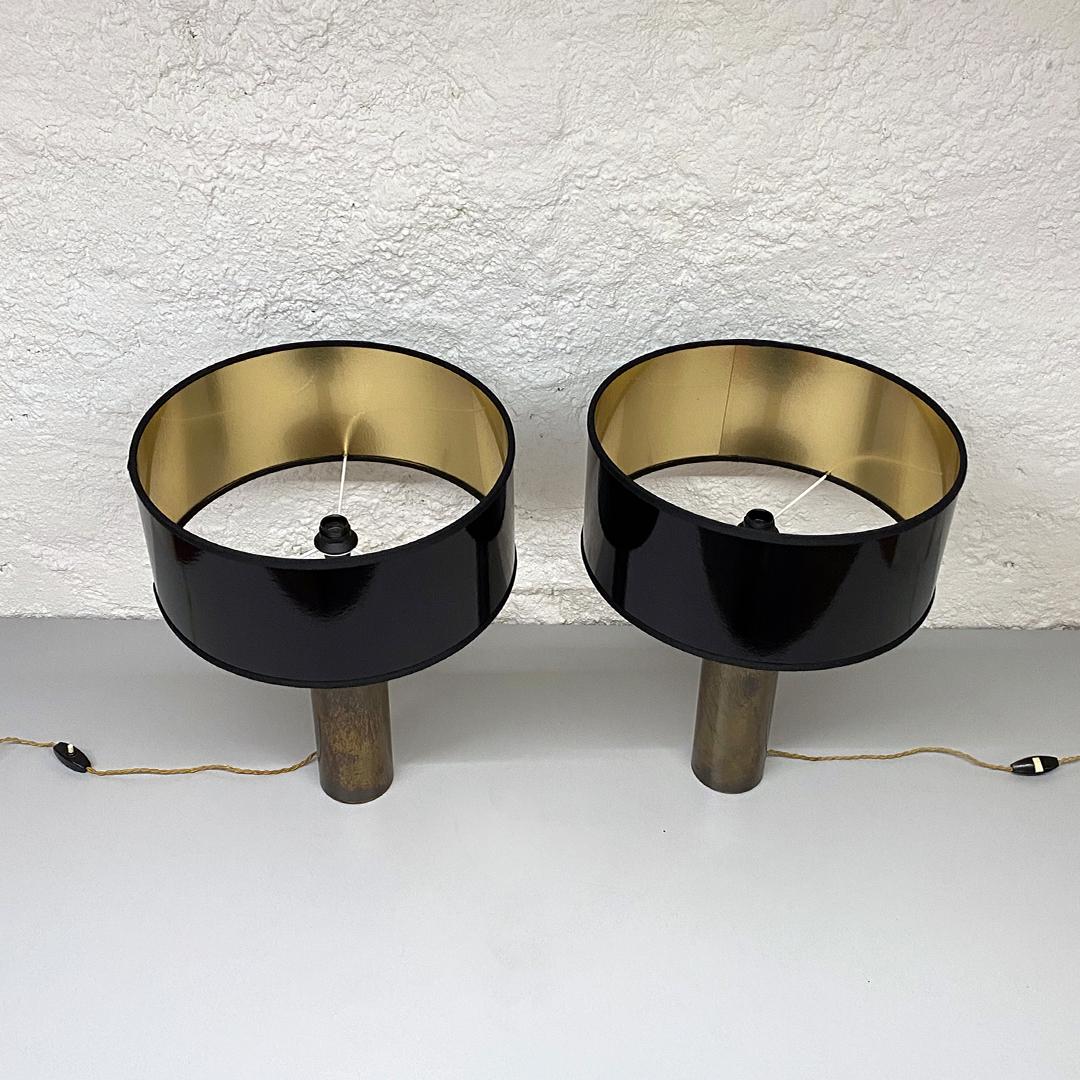 Late 20th Century French Mid-Century Modern Rare Brass Table Lamps by Jacques Quinet, 1971