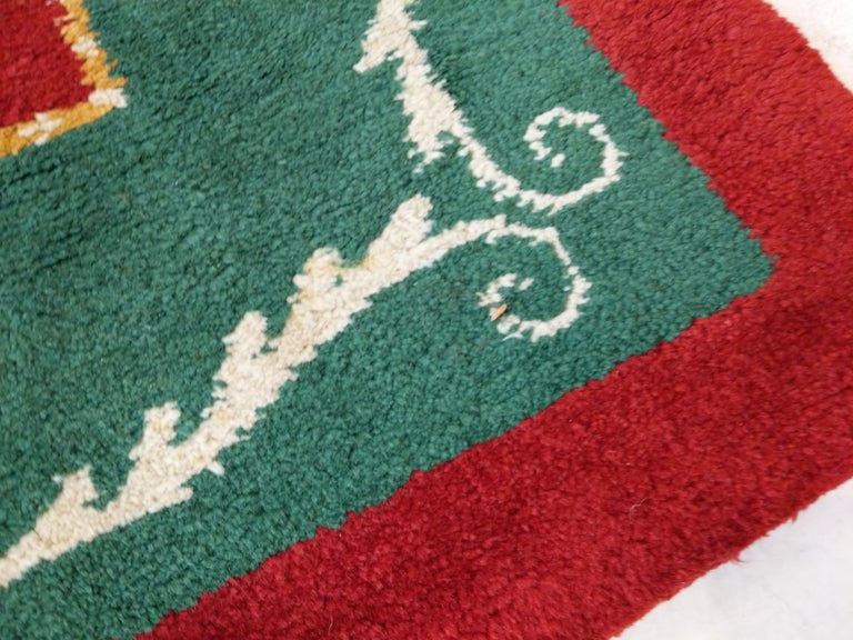 French MidCentury Modern Red Wool Rug in the style of André Arbus For Sale at 1stDibs