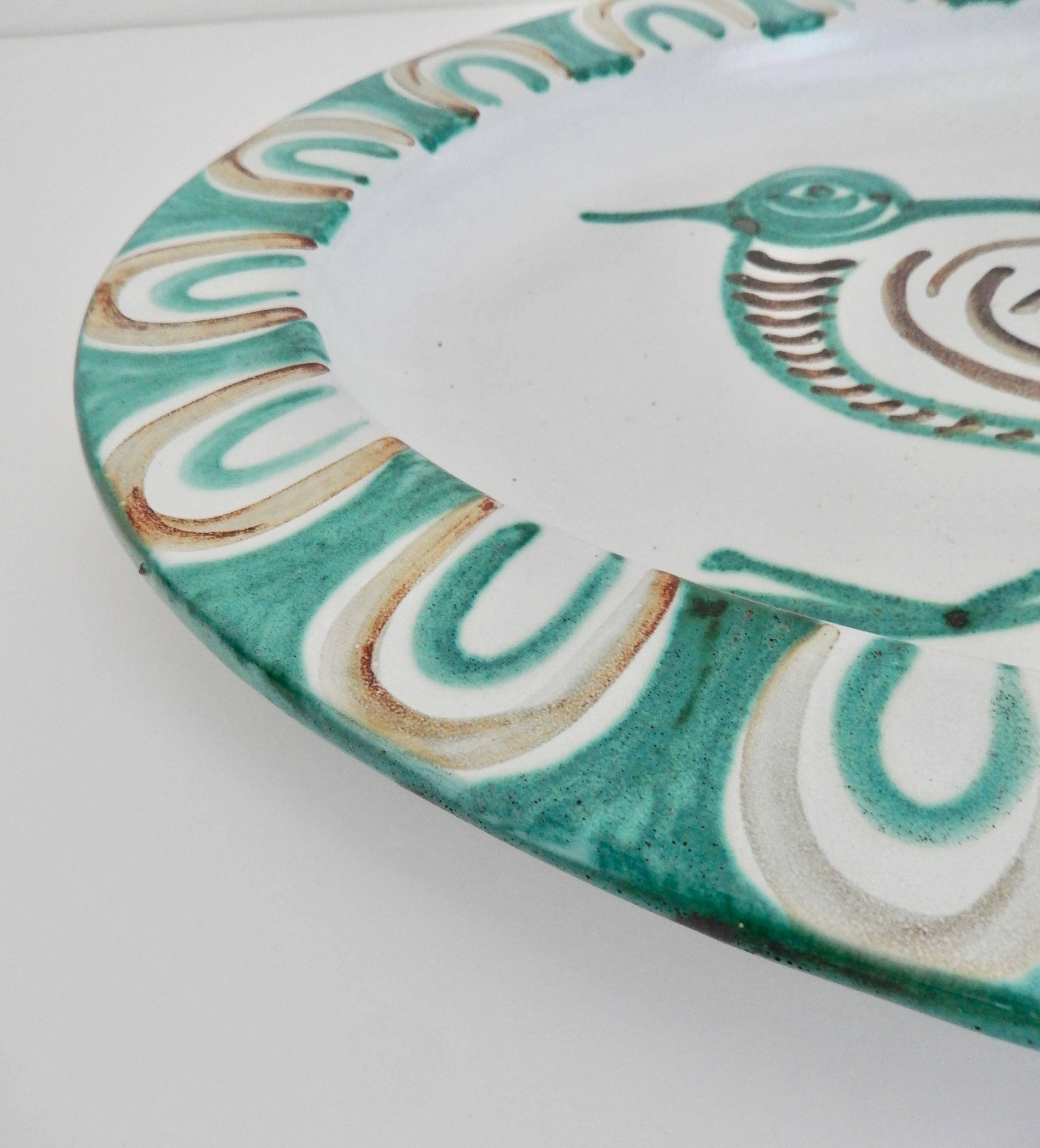 Mid-20th Century French Mid-Century Modern Robert Picault Ceramic Charger