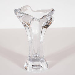 French Mid-Century Modern Sculptural Translucent Glass Vase by Art Verrier