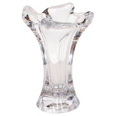 French Mid-Century Modern Sculptural Translucent Glass Vase by Art Verrier