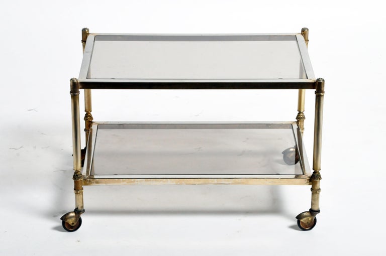 French MidCentury Modern Serving Table with Wheels at 1stDibs