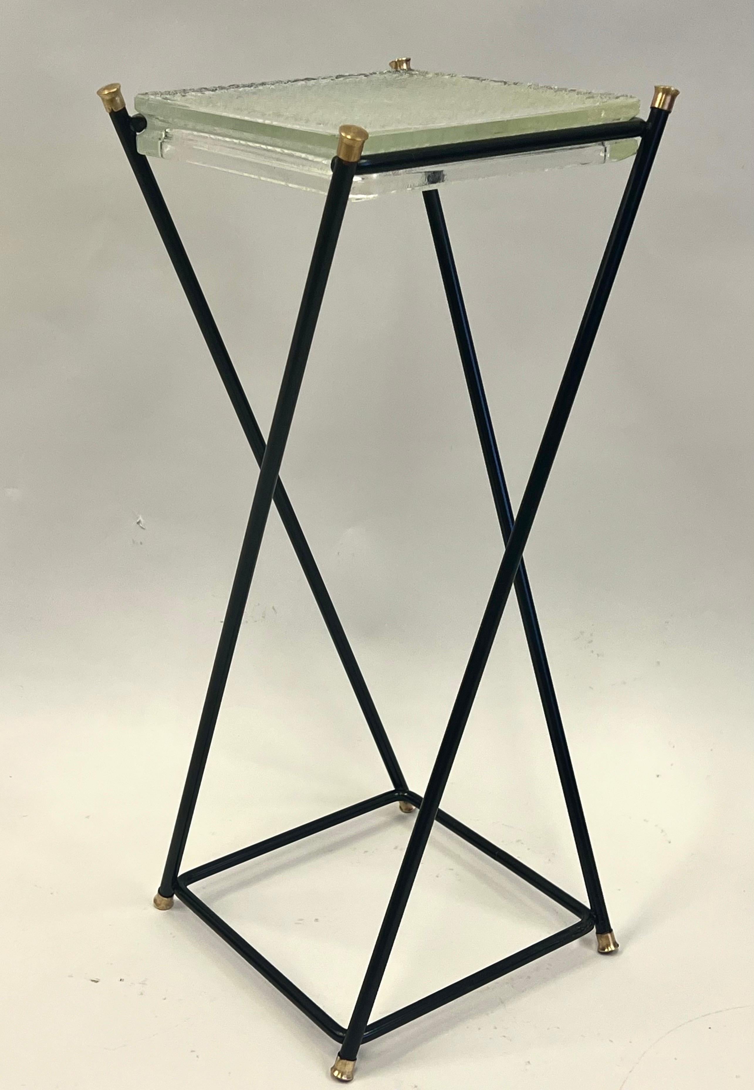 French Mid-Century Modern Side / End Table by Jacques Adnet & Max Ingrand For Sale 3