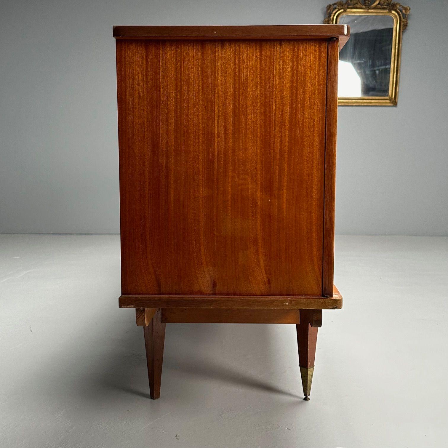 Credenza francese del Mid-Century Modern, mogano cubano, sicomoro, ottone, anni '40 in vendita 1