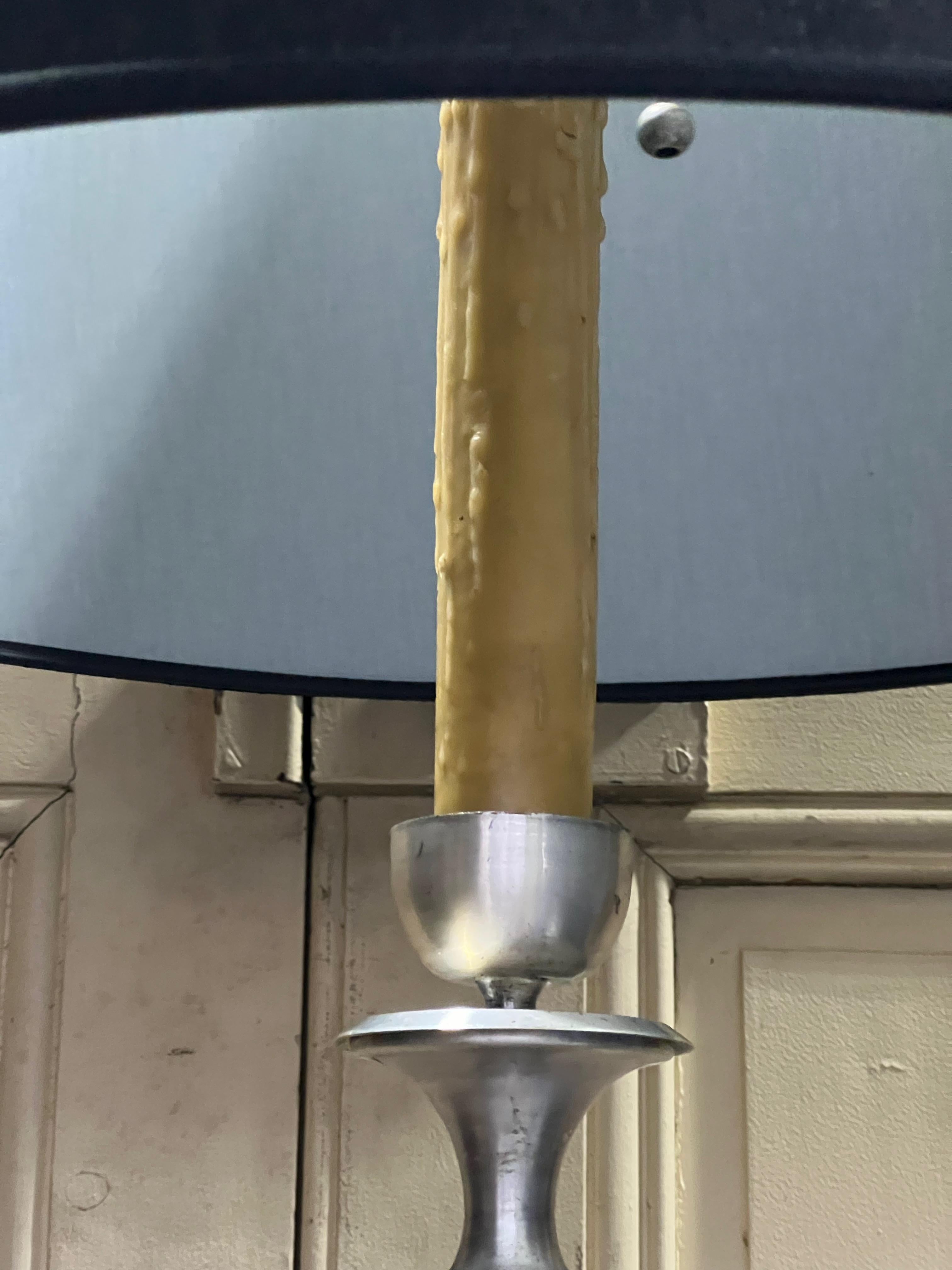French Mid Century Modern Silvered Floor Lamp For Sale 9