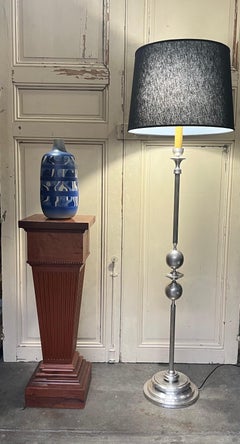 French Mid Century Modern Silvered Floor Lamp