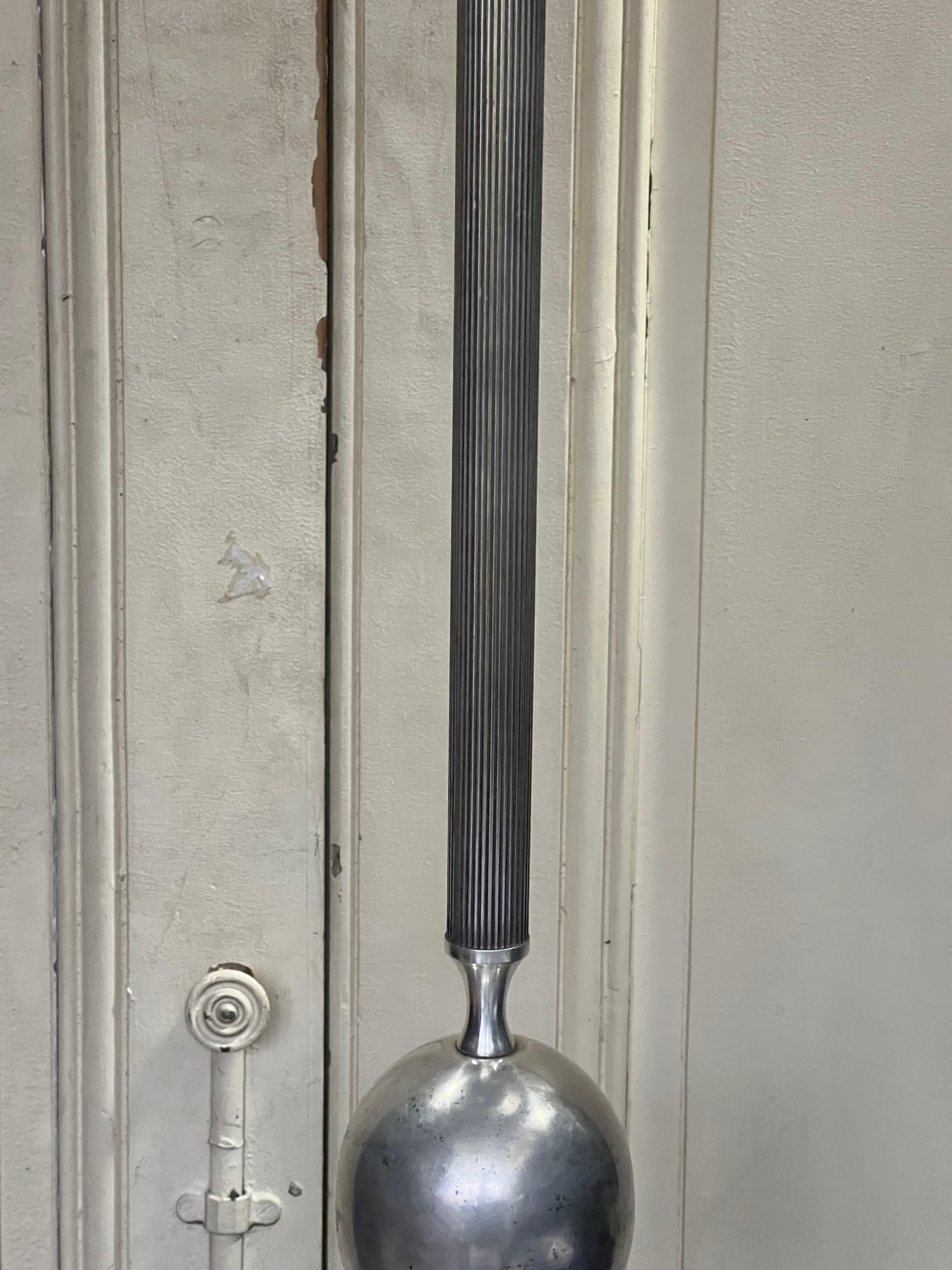 French Mid Century Modern Silvered Floor Lamp For Sale 1