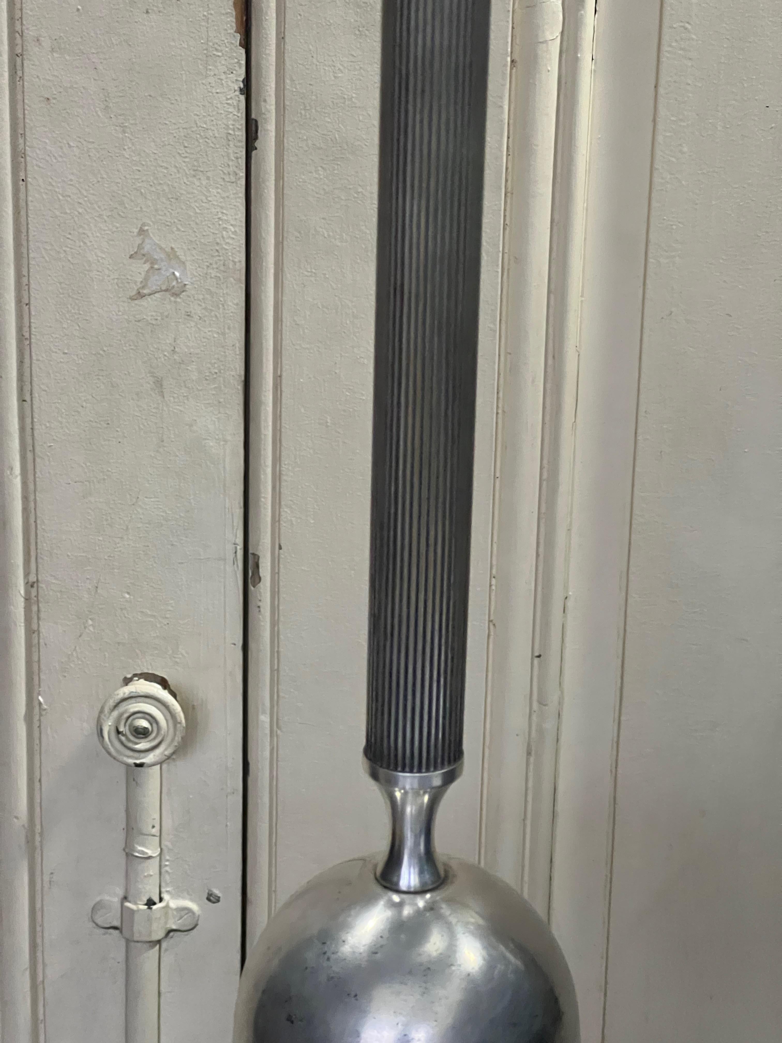 French Mid Century Modern Silvered Floor Lamp For Sale 2