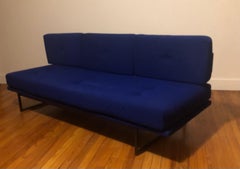 French Mid-Century Modern Sofa / Day Bed by A R P & Blue Fabric