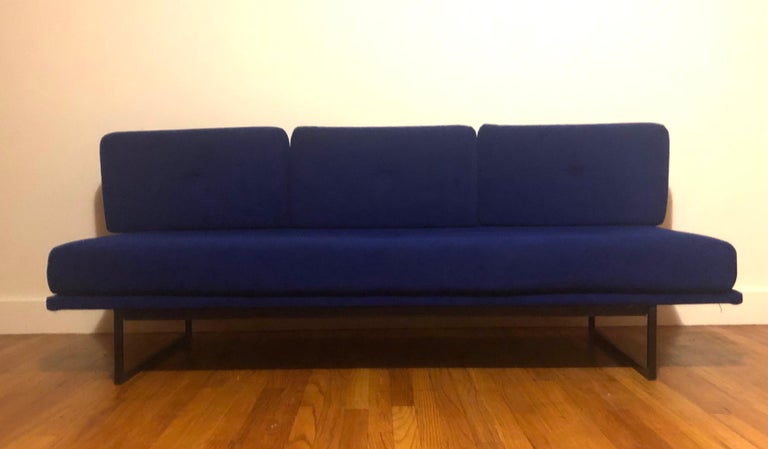 20th Century French Mid-Century Modern Sofa / Day Bed by A R P & Yves Klein Blue Style Fabric For Sale