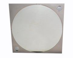 French Mid-Century Modern Square Chrome Wall Mirror/ Convex Style Mirror