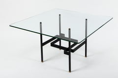 French Mid-Century Modern Steel and Glass Coffee Table by Pierre Guariche