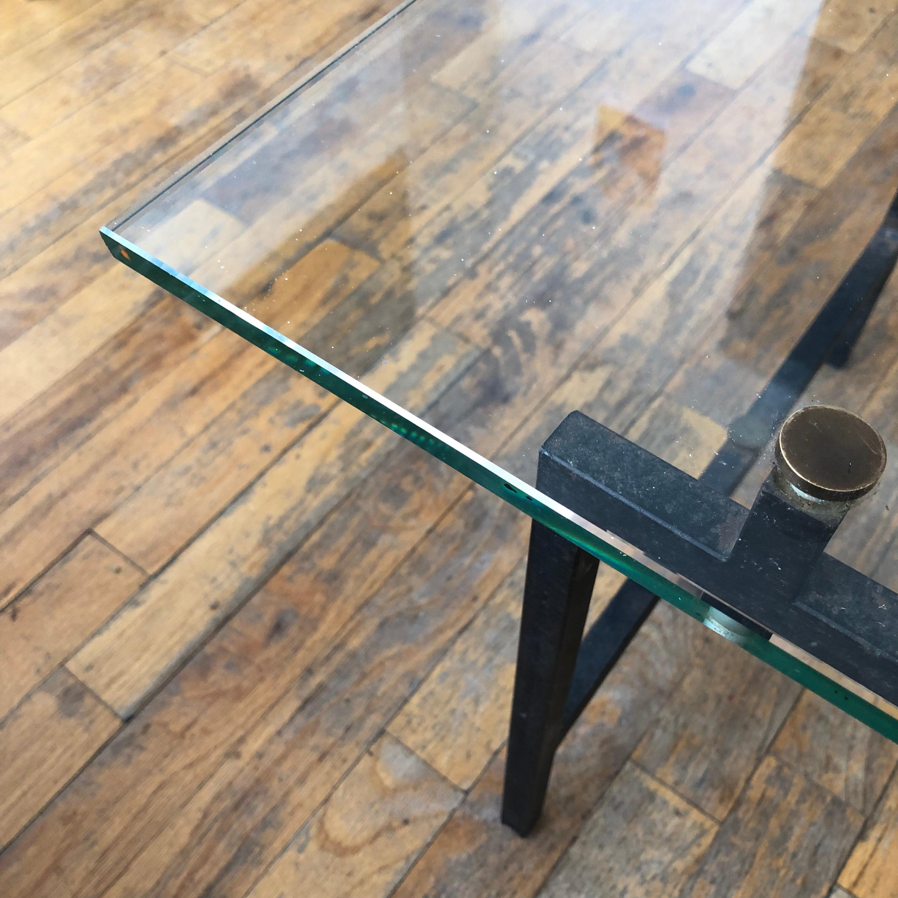 French Mid-Century Modern Steel and Glass Coffee Table by Pierre Guariche 4