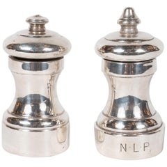 French Mid-Century Modern Sterling Silver Salt and Pepper Shaker Set by Peugeot