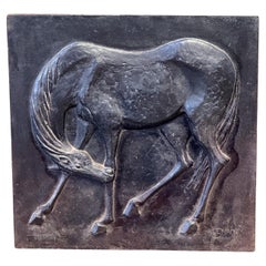 French Mid-Century Modern Style 'Horse' Fireback / Backsplash, 20th Century