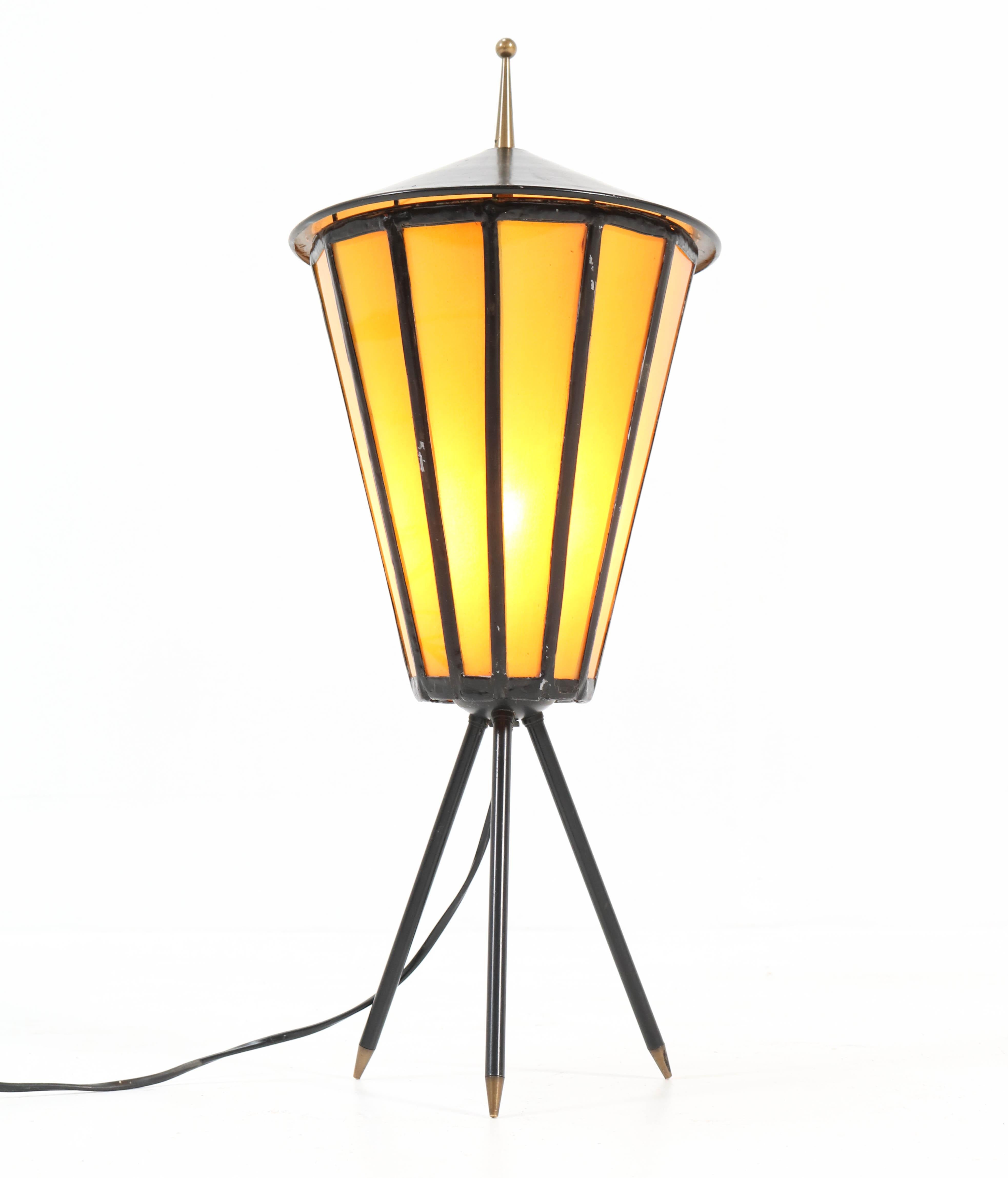 Metal French Mid-Century Modern Table Lamp, 1950s For Sale