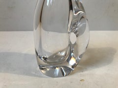 French Mid-Century Modern Translucent Crystal Vase by Daum, 1950s