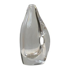 French Mid-Century Modern Translucent Crystal Vase by Daum, 1950s