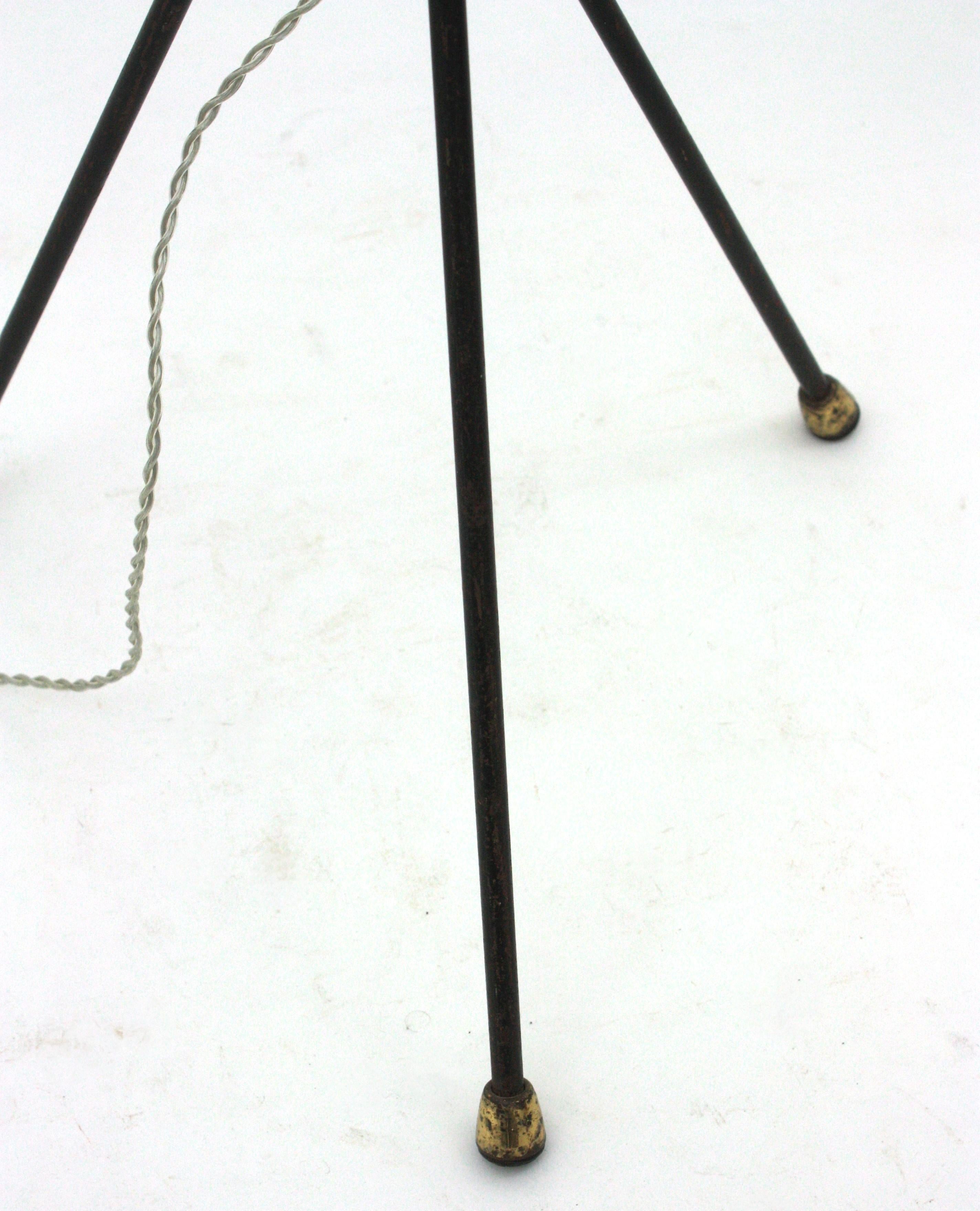 French Mid-Century Modern Tripod Floor Lamp For Sale 5
