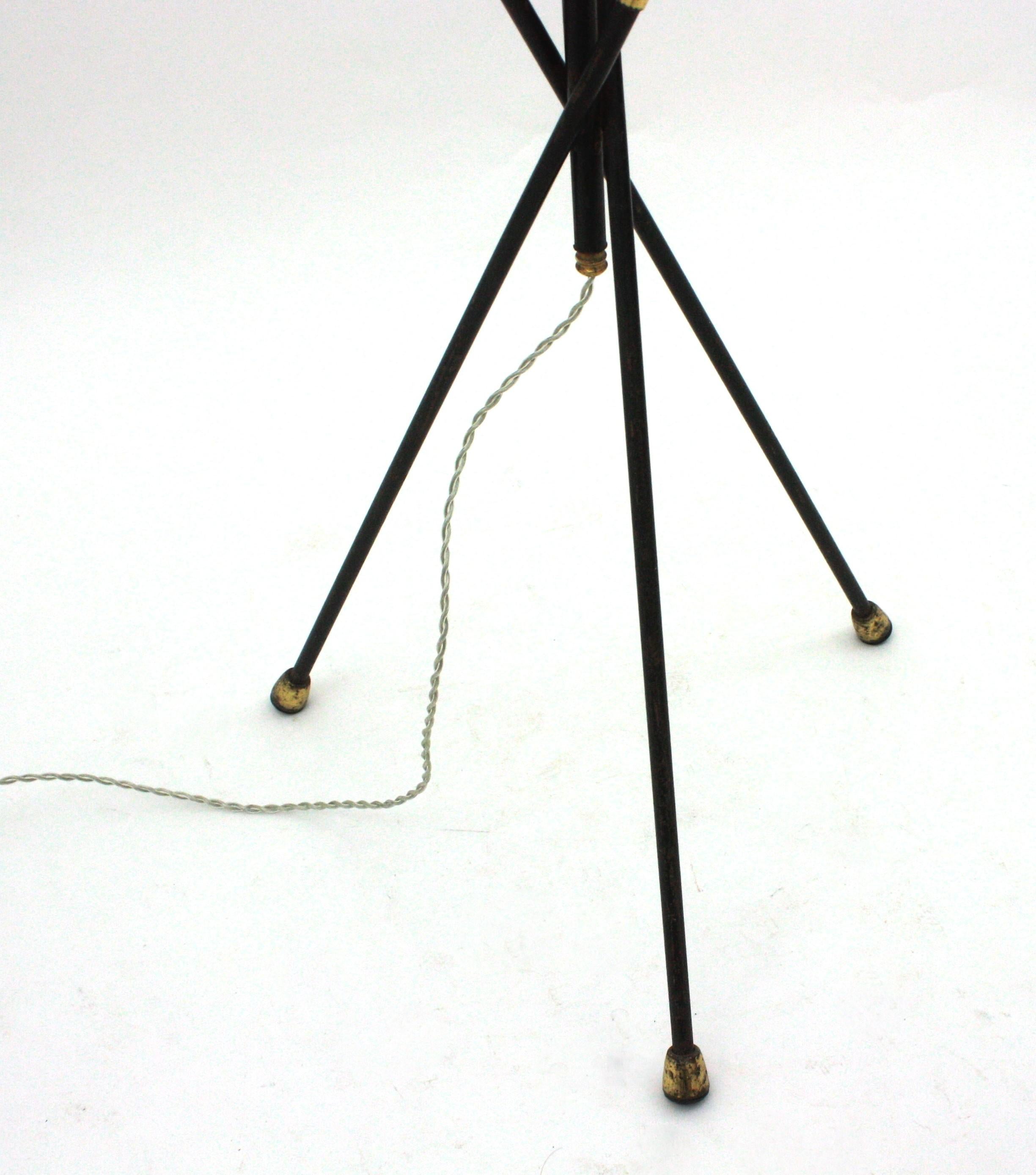 French Mid-Century Modern Tripod Floor Lamp For Sale 6