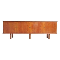 French Mid-Century Modern Walnut Veneer Sideboard