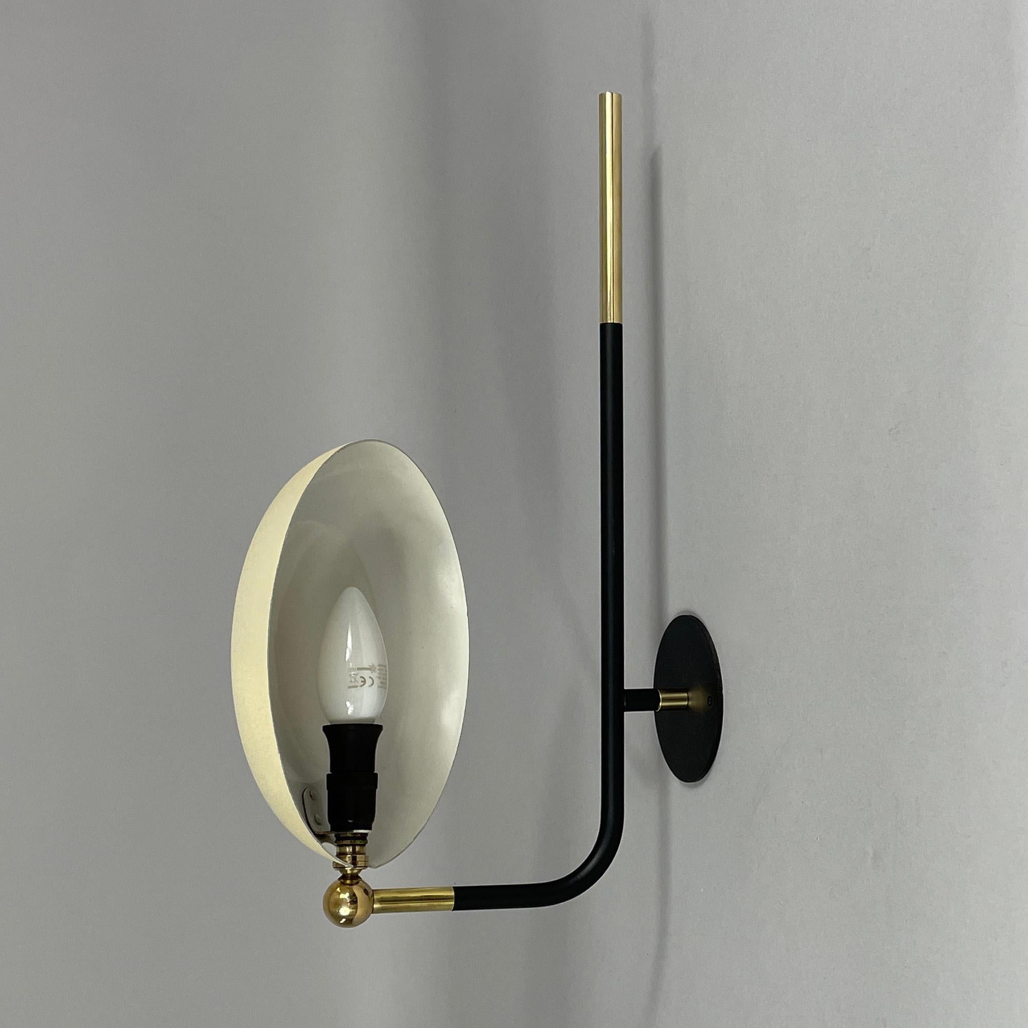 Aluminum French Mid-Century Modernist Wall Light, 1950s For Sale