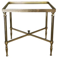 French Mid Century Neo-classical / Hollywood Regency style brass side table
