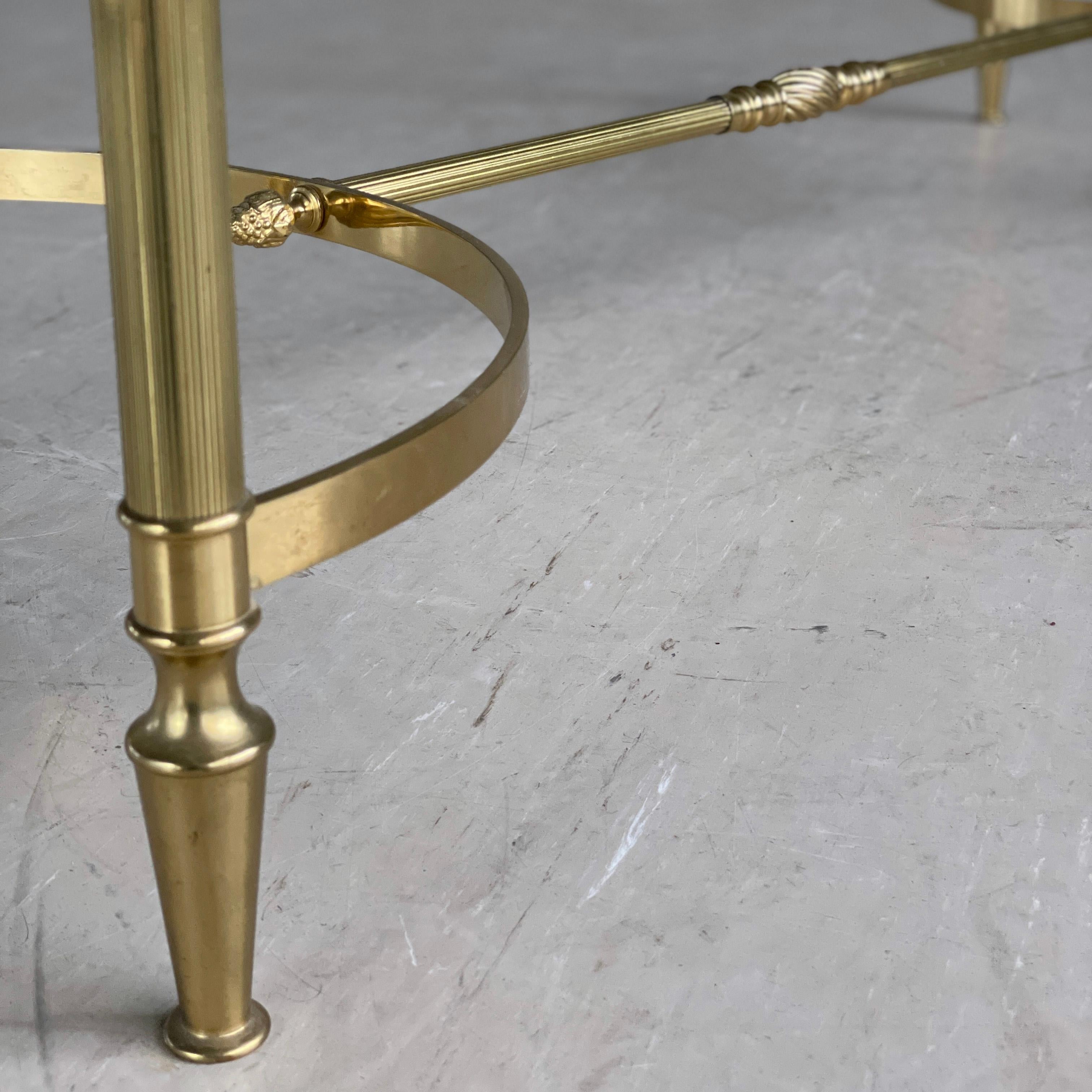 French Mid Century Neoclassical / Hollywood Regency brass coffee table For Sale 5