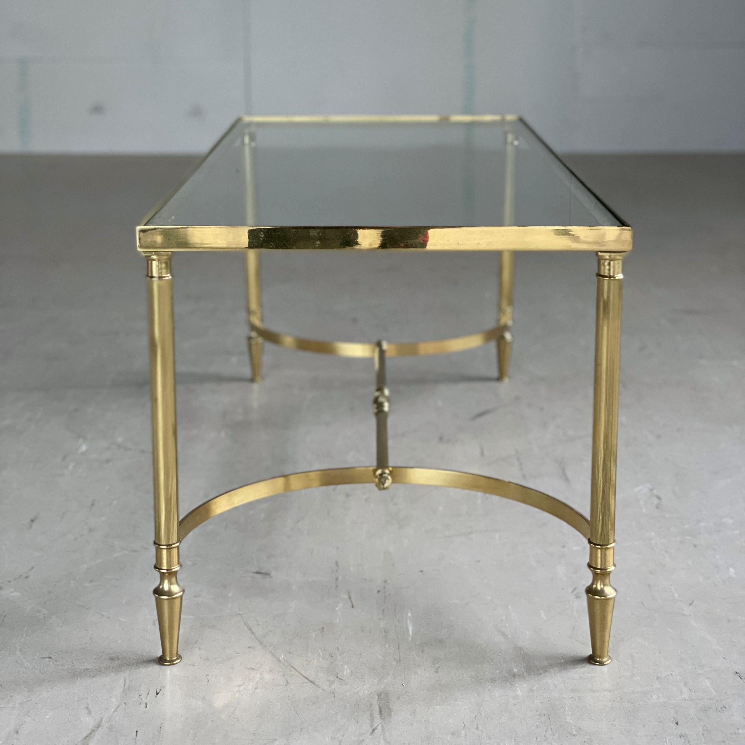 French Mid Century Neoclassical / Hollywood Regency brass coffee table For Sale 6