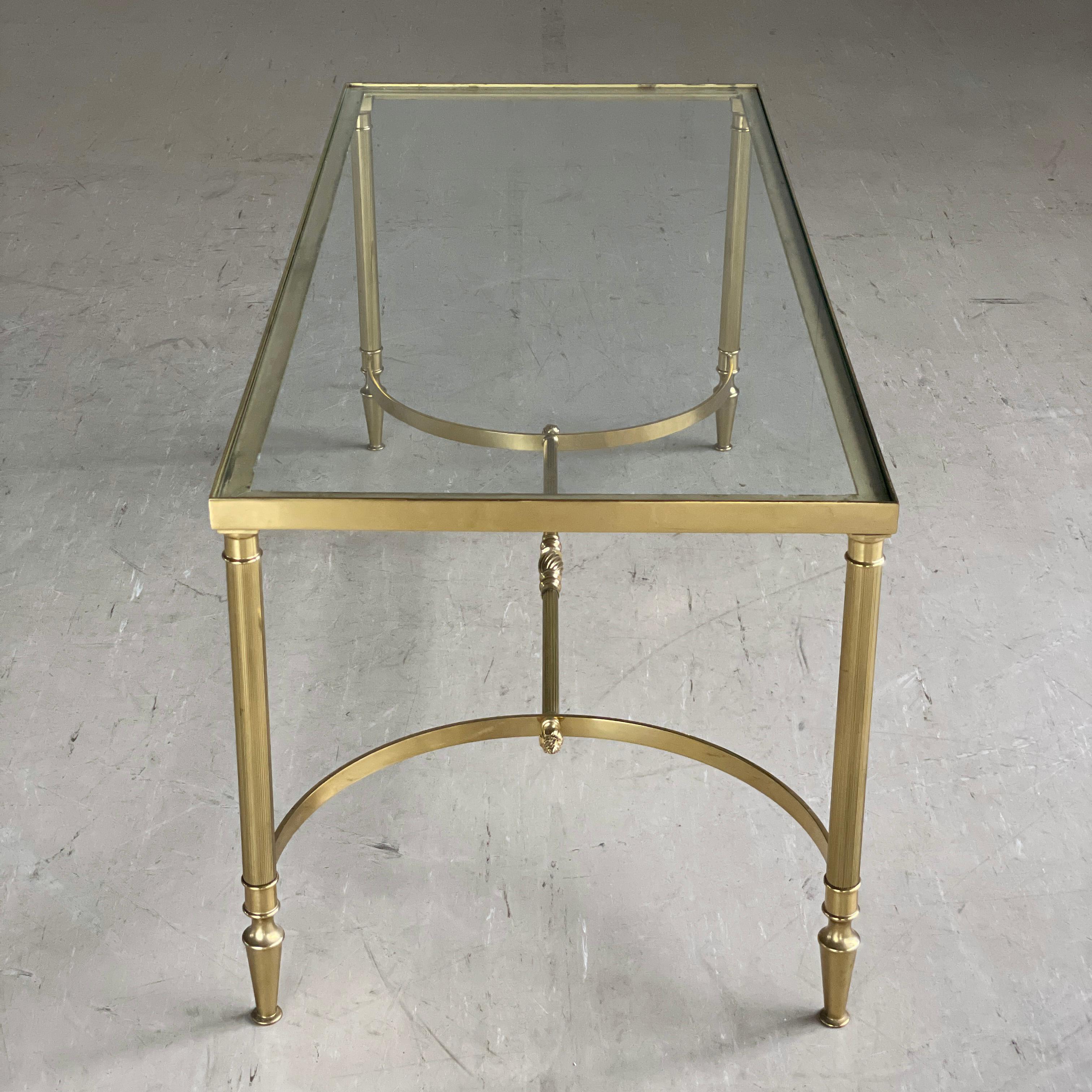 French Mid Century Neoclassical / Hollywood Regency brass coffee table For Sale 7
