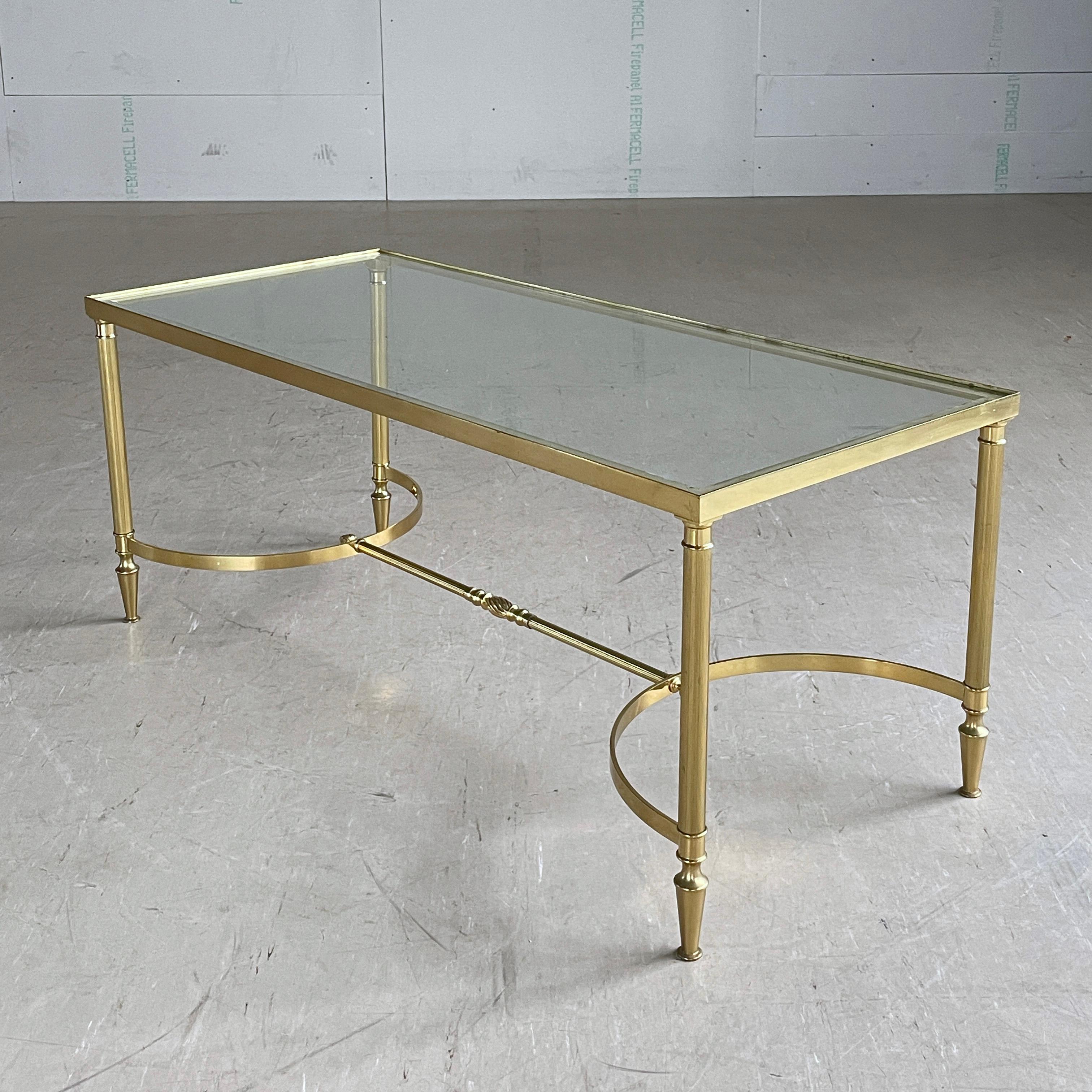 French Mid Century Neoclassical / Hollywood Regency brass coffee table For Sale 8