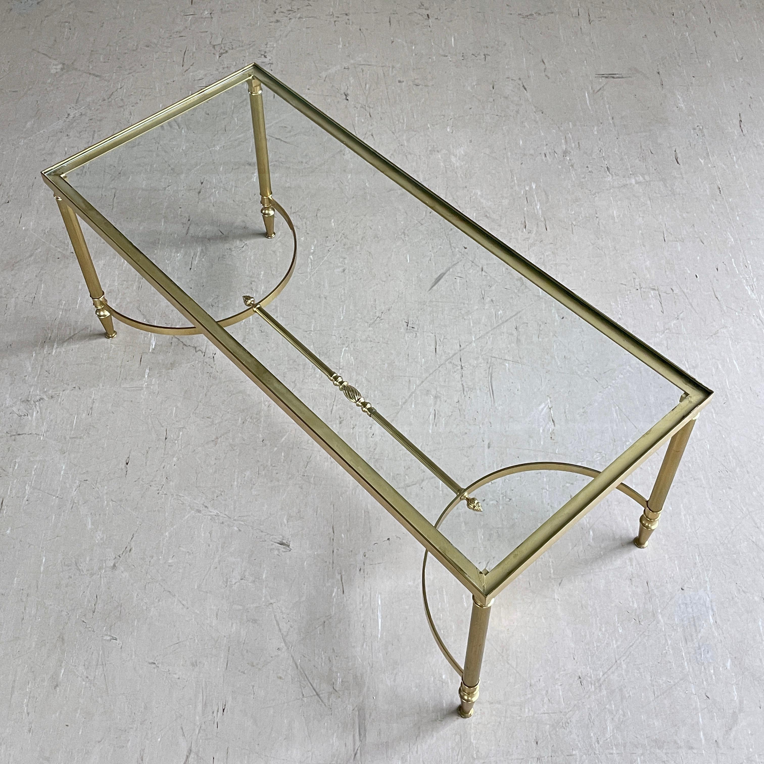 French Mid Century Neoclassical / Hollywood Regency brass coffee table For Sale 9