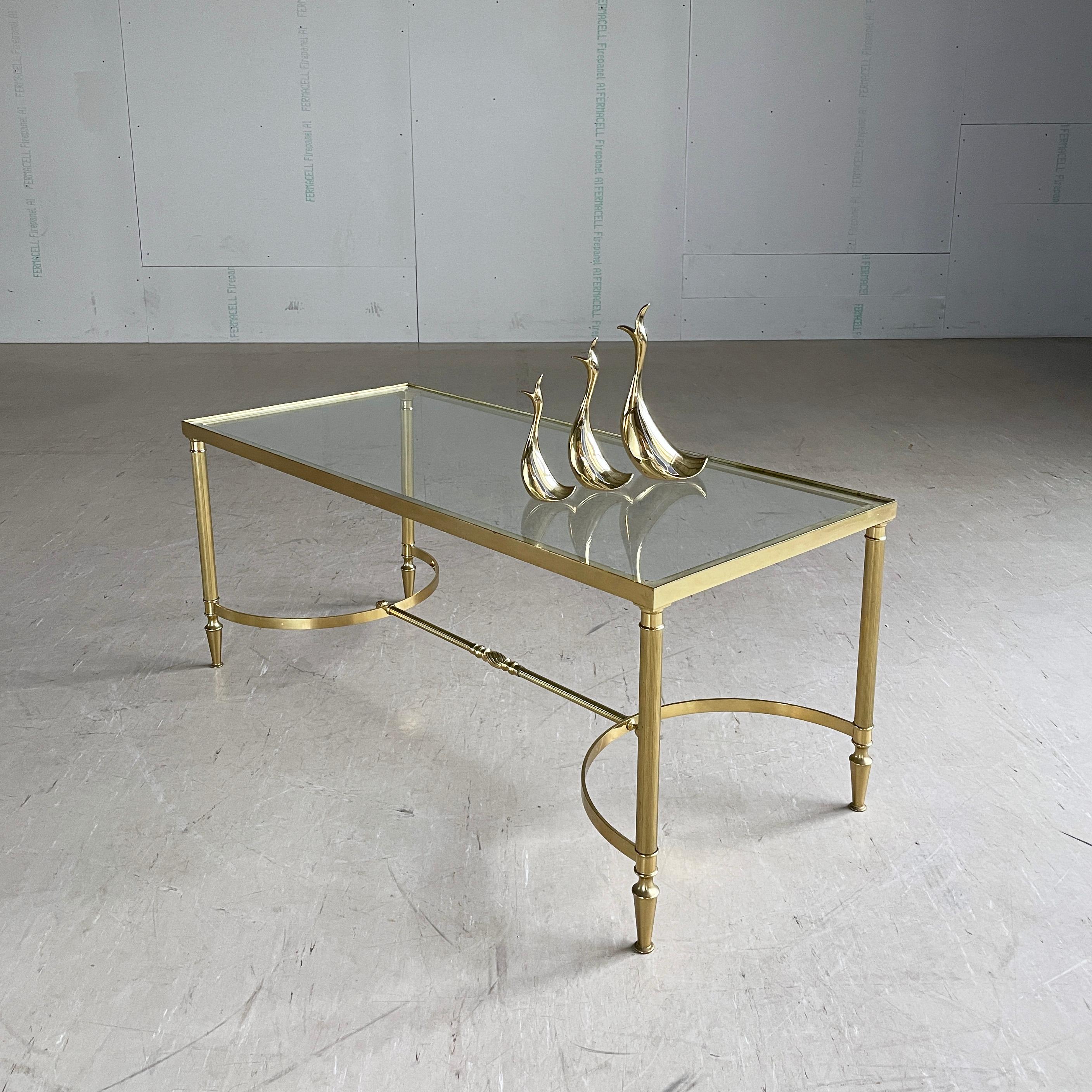 French Mid Century Neoclassical / Hollywood Regency brass coffee table For Sale 10